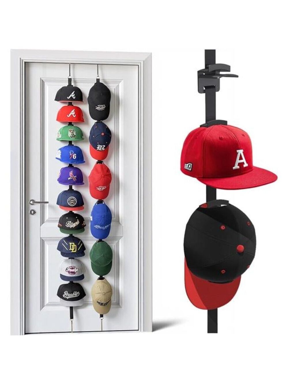 Hat Rack For Door Baseball Cap Organizer Over Door Hanging Hat Storage